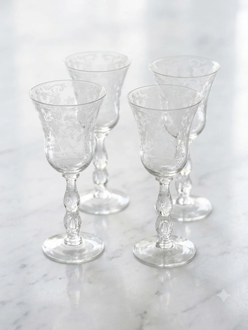 Set Of 4 Chantilly by CAMBRIDGE Claret Wine Glasses